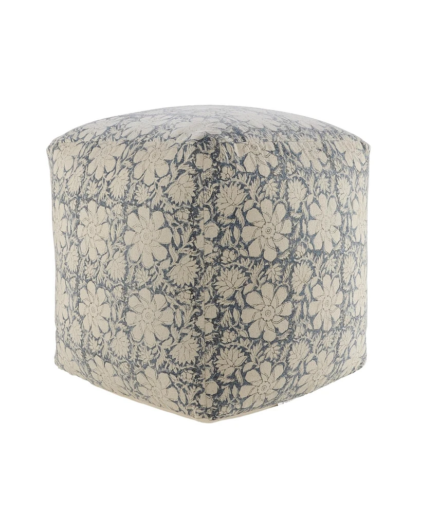 20" Beige 100% Cotton Ottoman