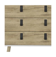 Wooden Three Drawer Dresser for Clothes and Bedroom Storage