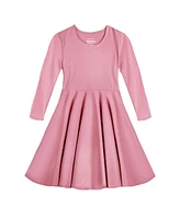Mightly Girls Fair Trade Organic Cotton Solid 3/4 Sleeve Twirl Dress