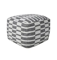 18" Grey 100% Cotton Ottoman