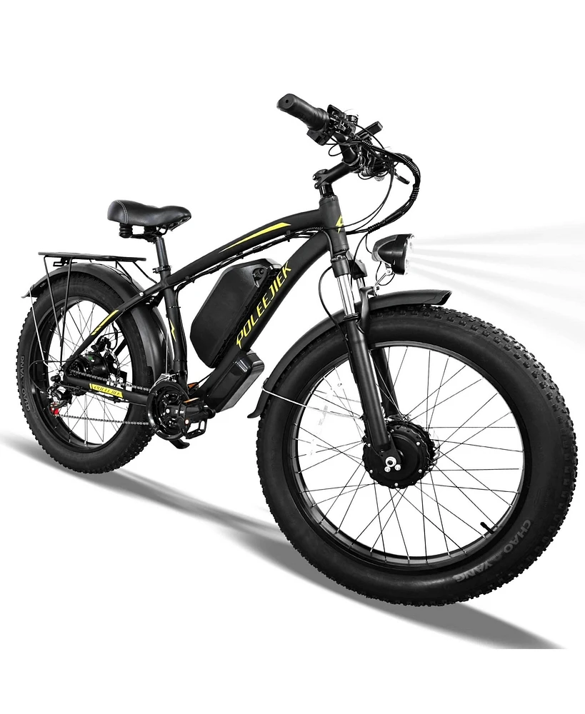 26"4.0 Fat Tire Electric Bike for Adults, 2000W Dual Motor Ebike,32 mph E Bike 48V 20Ah Removable Battery,All Terrain Electric Bike 21-Speed Hydr
