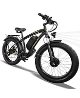 26"4.0 Fat Tire Electric Bike for Adults, 2000W Dual Motor Ebike,32 mph E Bike 48V 20Ah Removable Battery,All Terrain Electric Bike 21-Speed Hydr