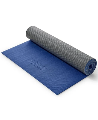 Sunny Health & Fitness Anti-Slip Dual Color Exercise Yoga Mat,Blue