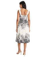 Maggy London Women's Printed Sleeveless Midi Dress