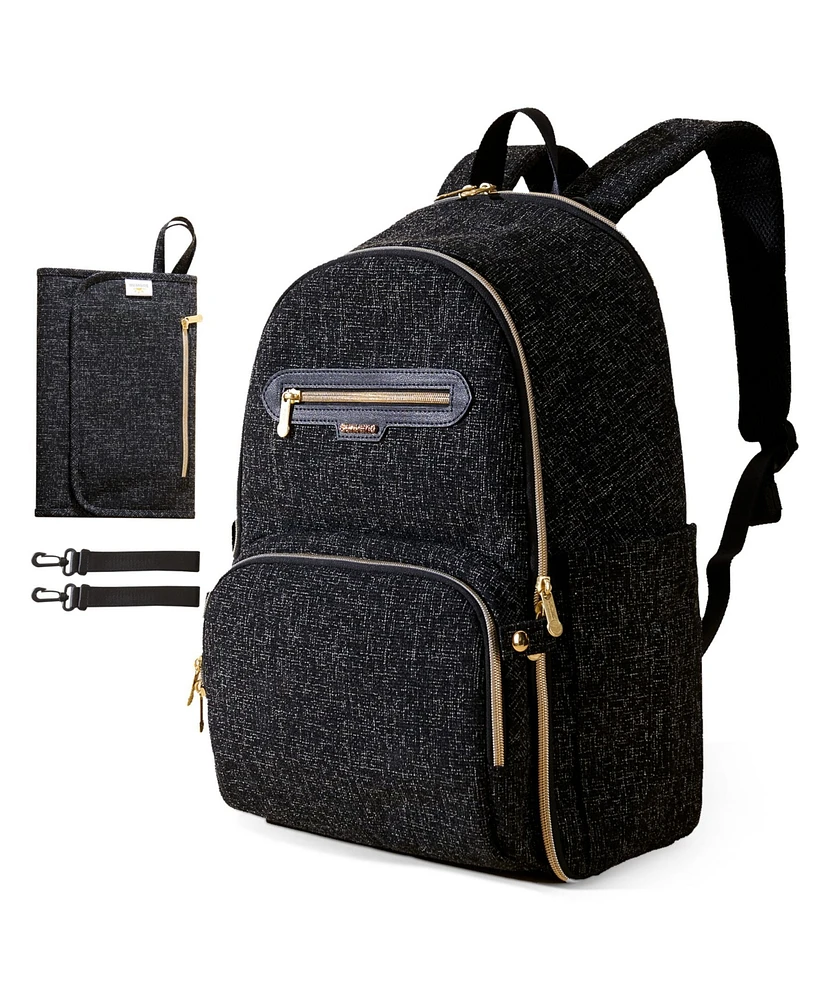 Sunveno Convertible Tweed Diaper Backpack