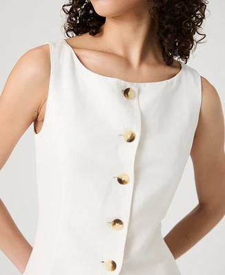 French Connection Women's Birdie Button-Front Vest Top