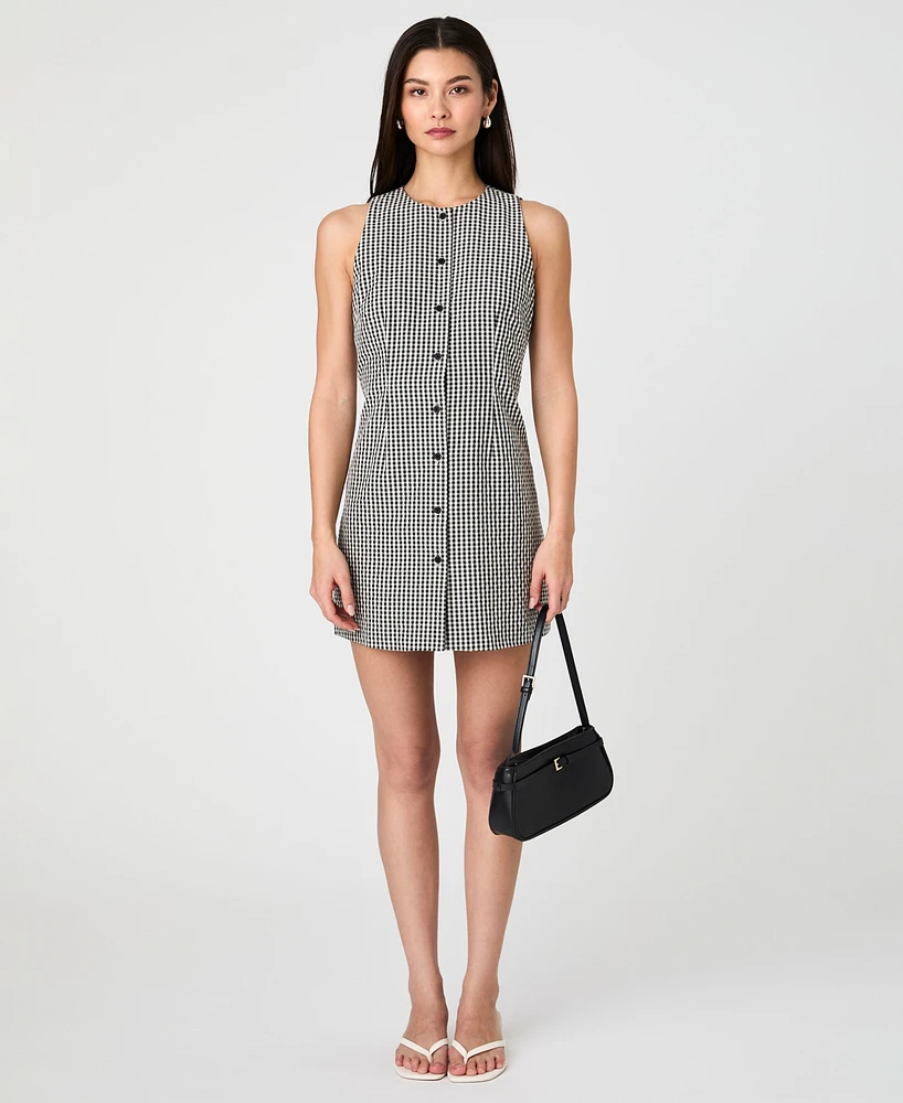 French Connection Women's Gingham Button-Front Mini Dress