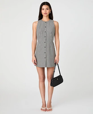 French Connection Women's Gingham Button-Front Mini Dress