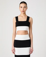 French Connection Women's Sleeveless Bodycon Colorblock Knit Top