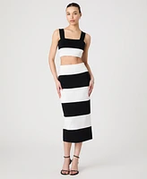 French Connection Women's Sleeveless Bodycon Colorblock Knit Top