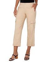 Liverpool Los Angeles Petite Cropped Utility Tab-Hem Pants