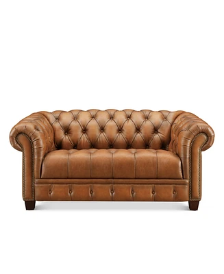 Hydeline York 70" Top Grain Leather Loveseat