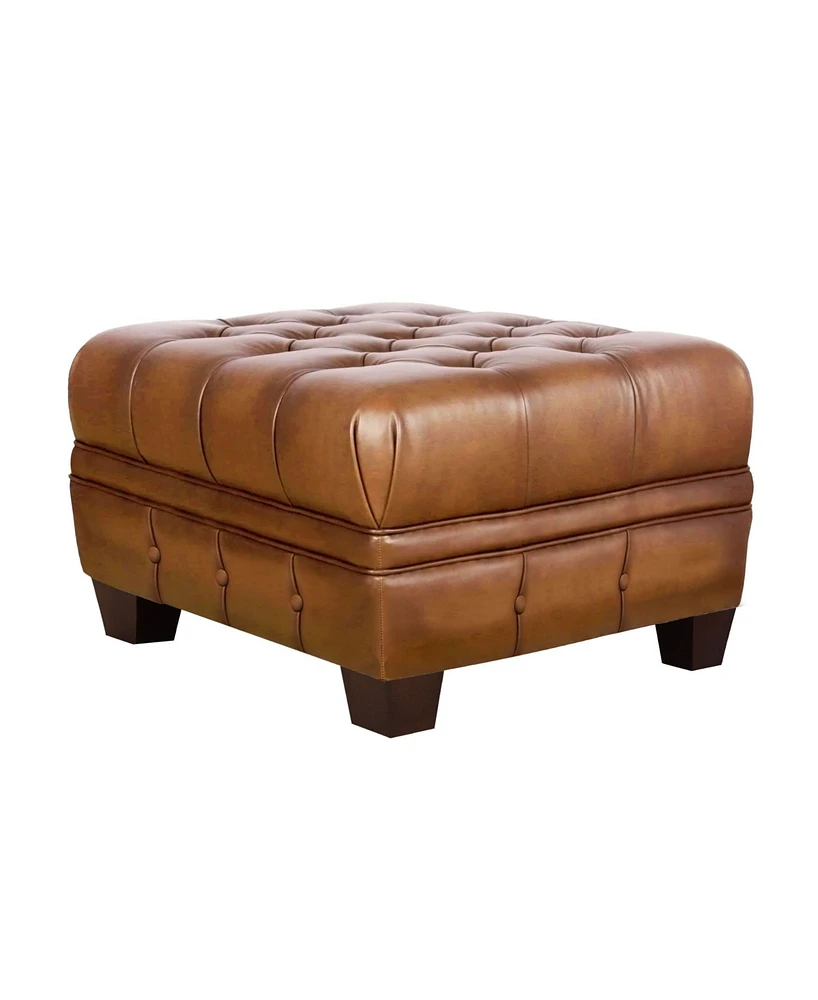 Hydeline York 29" Top Grain Leather Ottoman