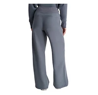 Dkny Women's Embroidered Logo Pull On Wide Leg Pants
