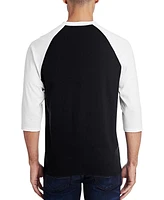 La Pop Art Men's Cat Sitting On Moon Raglan Baseball Word T-Shirt