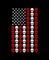 La Pop Art Men's Skull Flag Raglan Baseball Word T-Shirt