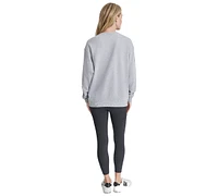 Dkny Women's Graffiti Logo Crew Neck Long Line Top
