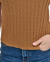 Dkny Jeans Women's Lacey Stitch Collared Sleeveless Sweater