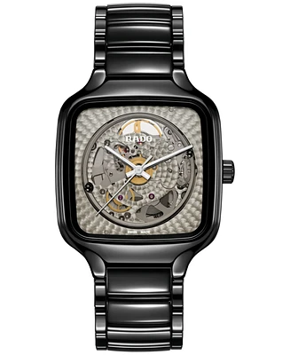 Rado Unisex Swiss Automatic True Square x Kunihiko Morinaga Special Edition Black Ceramic Bracelet Watch 38mm