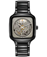 Rado Unisex Swiss Automatic True Square x Kunihiko Morinaga Special Edition Black Ceramic Bracelet Watch 38mm