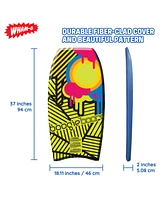 Bodyboard with Eps Core Wrist Leash, 37" Lightweight Durable Boogie Boards for All Wave Conditions