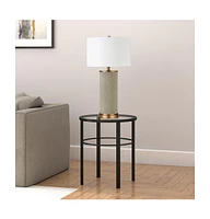 Glass Top Round End Table – Sturdy Steel Base for a Chic Industrial Look