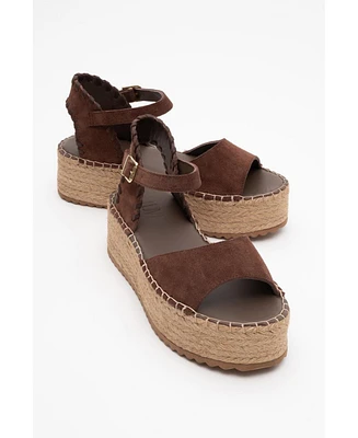 Serez Leather Platform Espadrilles Sandal (Women)