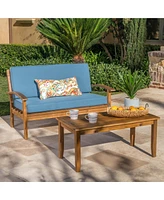 Peyton Wooden loveseat and Coffee Table Set