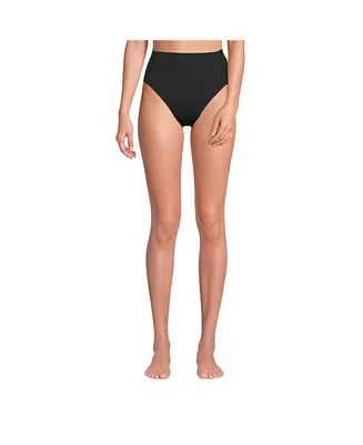 Lands' End Women's Tugless QuickDry High Waisted Leg Bikini Bottoms