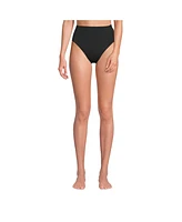 Lands' End Women's Tugless QuickDry High Waisted Leg Bikini Bottoms