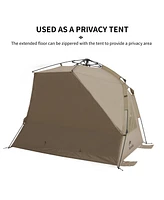 Naturehike Beach Tent Sun Shelter for 3-4 Person, Automatic Easy Set up Pop up Instant Tent, UPF50+ Uv Protection Portable Canopy Privacy Tent (Light