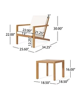 Outdoor Acacia Wood 3 Pc Chat Set