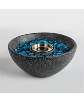 10.63 in. x 10.63 in. x 5.12 in. Black Ethanol Fuel Concrete Tabletop Fire Pit, Personal Fireplace Mini Fire Pit