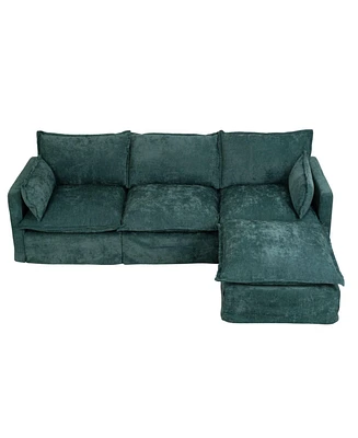 Modern L-Shaped Sectional Sofa with Ottoman
