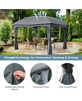 12 x 10 Feet Canopy Double Vented Heavy Duty Steel Gazebo