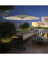 10 Feet Outdoor Patio Umbrella with Bright Solar Led Lights