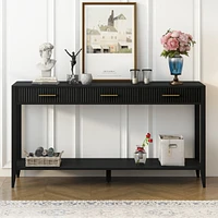 Streamdale Furniture High-Quality Entryway Console Table with Vertical Stripe Drawers, Long Legs,Suitable for Entryway, Hallway, Living Room, Foyer, C