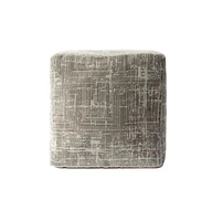 18" Grey Polyester Blend Ottoman