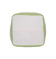 Cotton Cube Striped Pouf Ottoman for Living Room Seating and Decor