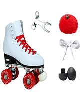 Epic Classic White & Red Quad Roller Skates