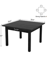 Tribesigns Wood Dining Table, Modern Kitchen Table for Room, 2-4 People Room Square Dinner Tables with Wooden Legs Thick Top S