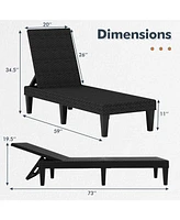 Outdoor Chaise Lounger Chair with Waterproof Rattan Textured Pp Surface and 330 lbs Capacity