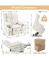 Power Lift Recliner Chair, Fabric, Light Gray