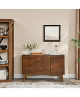 Walnut Sideboard Buffet Cabinet - Mid Century Modern