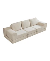 108" Modular Sectional 3-Seater Cloud Sofa,Corduroy Convertible Sofa Bed
