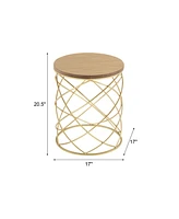 Golden Side table [Mdf Top+ Metal Frame]