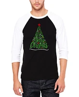 La Pop Art Men's We Wish You A Merry Christmas Raglan Baseball Word T-Shirt