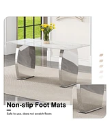 Snow Mountain White Sintered Stone Dining Set