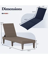 Patio Lounge Outdoor Recliner Chair with Cushion 3-Position Adjustable Backrest