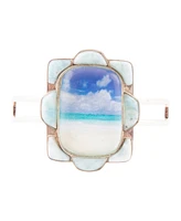Barse Scenic Beach Blue Larimar and Sterling Silver Cuff Bracelet